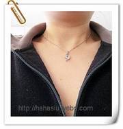 White Crystal Silver Necklace - Good Christmas Gift