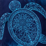 Microfiber Towel Green Turtle/Blue with Bag